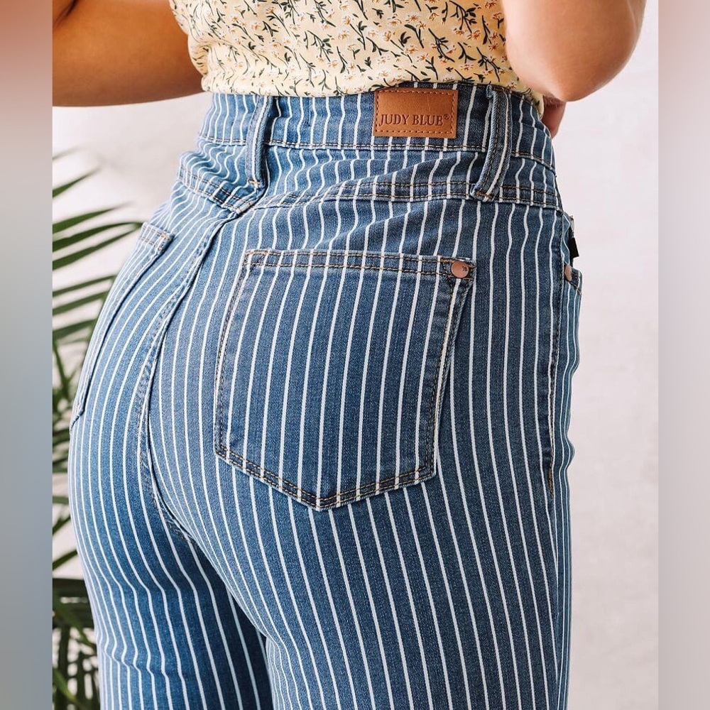 Judy Blue® Ultra High Rise Super Flare Jean In Pin Stripe - Picture 5 of 14